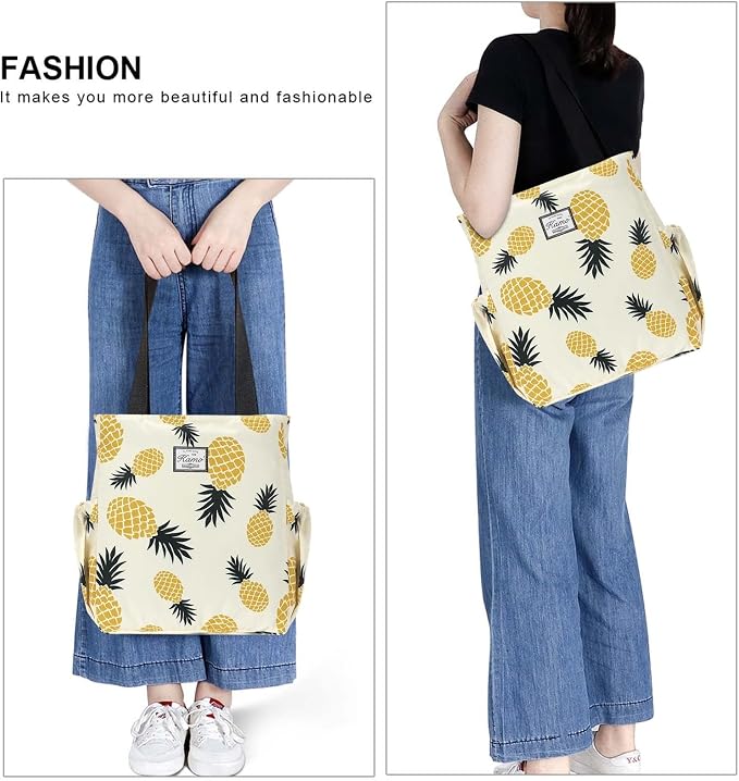 KAMO Floral Tote Bag - Waterproof Lightweight Handbags Travel Shoulder Bag for Hiking Yoga Gym Swimming Travel Beach