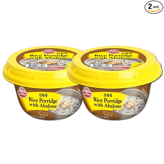 OTOKI Abalone Rice Porridge (Juk) 2 Pack (280g) – Korean Congee, Ready-to-Eat Rice Porridge, Microwave Meal with Abalone