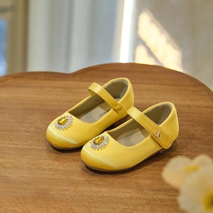 THEE BRON Mary Jane Ballet Flats - Girls' Dress Shoes with Hook & Loop Closure