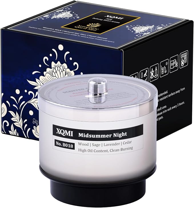 Smart Scented Candle Replaceable Refill with smart chip, Midsummer Night, 4.25oz Large Jar with up to 35 Hour Burn, Giftable