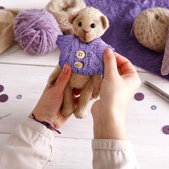 Bencailor 10 Pieces Christmas Doll Clothes Set Christmas Accessories Winter Outfits Knitted Clothing Santa Sweater for Doll Accessories(Adorable Style)