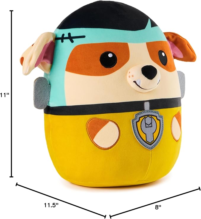 PAW Patrol Franken Rubble Squish Plush, Official Toy from The Hit Cartoon, Special Edition Squishy Stuffed Animal for Ages 1 and Up, 12”