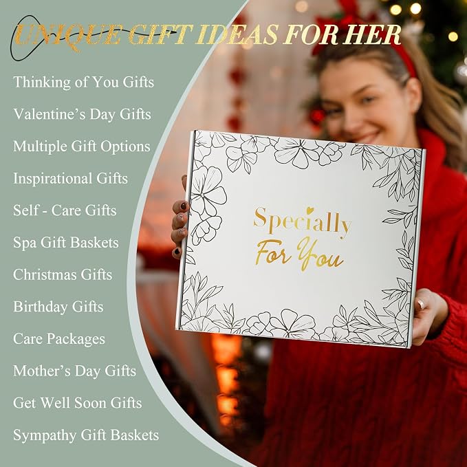 Get Well Soon Gift Baskets for Women After Surgery Recovery, Care Package for Women, Inspirational Thinking of You & Spa Self Care Gifts for Mom Wife Friend Grandma, Feel Better Hug in a Box