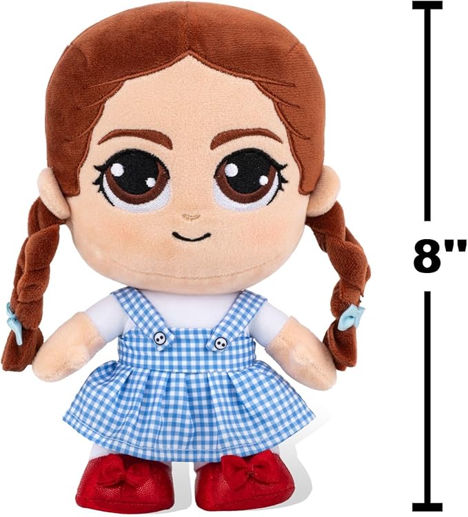 Jazwares Warner Bros. 8-Inch Dorothy Plush from The Wizard of Oz - Super-Soft and Huggable Plush Toy - Official Licensed Plush - for All Ages