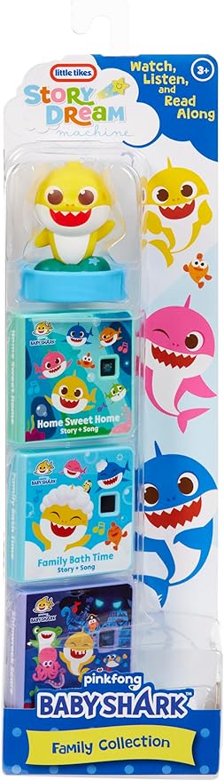 Little Tikes Story Dream Machine Baby Shark Family Collection, Storytime, Books, Audio Play Character, Gift and Toy for Toddlers and Kids Girls Boys Ages 3+ Years