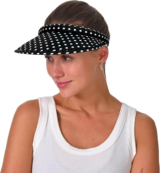 4 Pack Sun Visor Hats Women Men Clip on Cotton Wide Brim Visors Hat Outdoor Sports Golf Beach Travel Tennis Caps
