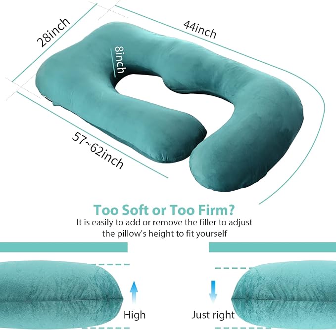 Victostar Pregnancy Pillow,57 inches U Shaped Maternity Pillow with Removable Cover Full Body Pillow Support for Back, HIPS, Legs, Belly