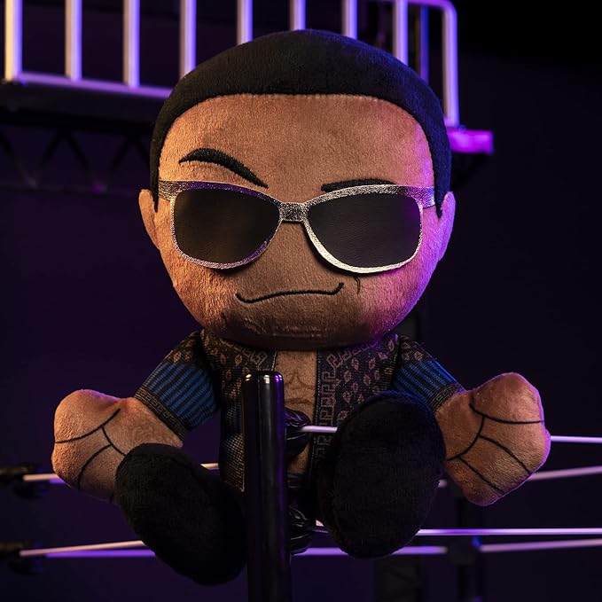 Bleacher Creatures WWE Old School Rock 8" Kuricha Plush - Soft Chibi Inspired Wrestling Legend
