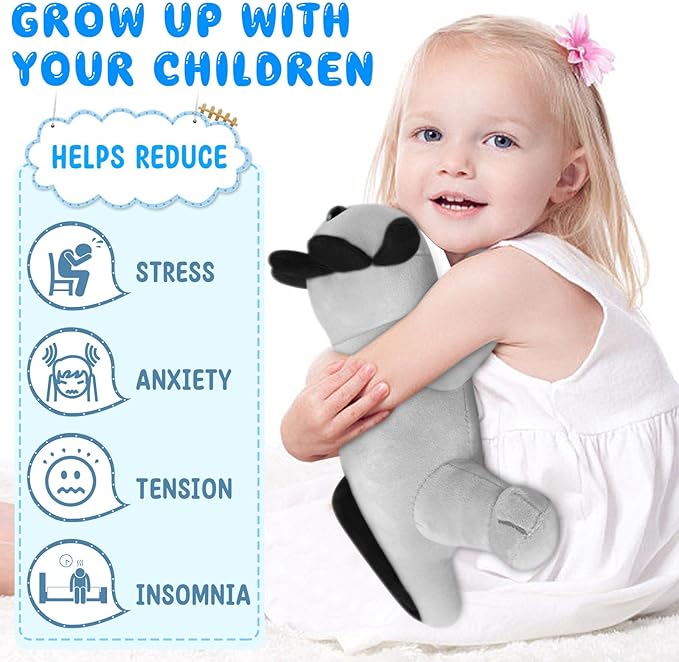 Axolotl Plush Toy, Soft Cute Axolotl Stuffed Animal, Kids Plushie Pillow Doll - Gray
