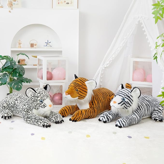 MaoGoLan Giant Tiger Stuffed Animal - 46” Realistic Tiger Plush Toy for Boy Girl Kid, Soft Fluffy Zoo Animal Toy Pillow for Christmas, Baby Shower Party Favor Birthday Gift