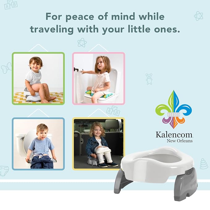 Kalencom Potette Plus 2-in-1 Travel Potty and Trainer Seat - Dual-Purpose Potty Training Toilet Seat - Portable Potty for Toddler Travel - With Durable, Lock-In Legs and Splash Guard - Red