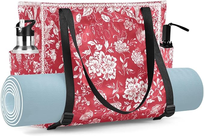 MCHIVER Yoga Bag for Women Men Large Yoga Mat Bag with Adjustable Strap Workout Bags Totes for Pilates Yoga Travel