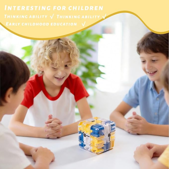 3D Cube Puzzle for Kids Color Matched Game Brain Teaser Game,Educational Learning Toys for Logical Thinking, Family Board Games, Durable Puzzle Cube Gift for Birthday and Holidays