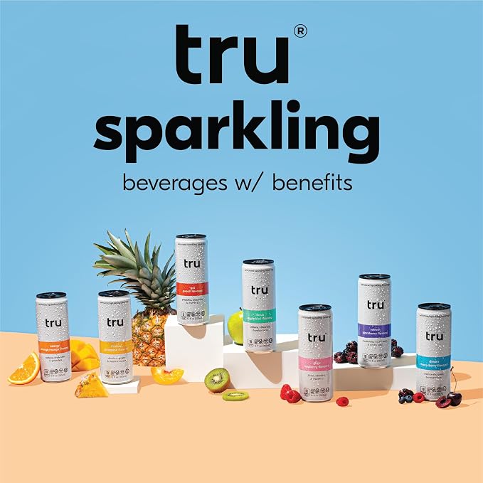 Tru Refresh Sparkling Wellness Drink – Blackberry Functional Seltzer with Electrolytes & Prickly Pear - Daily Hydration and Recovery with No Added Sugar – 12 fl oz Cans (12-Pack)