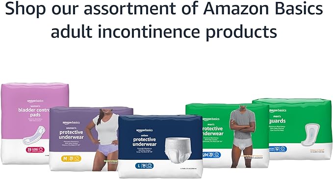 Amazon Basics Postpartum Incontinence Underwear for Women, Maximum Absorbency, Bladder Leak Protection, Soft, Disposable, Odor Control, Comfortable Fit, X-Large, Lavender, 48 Count (3 Packs of 16)
