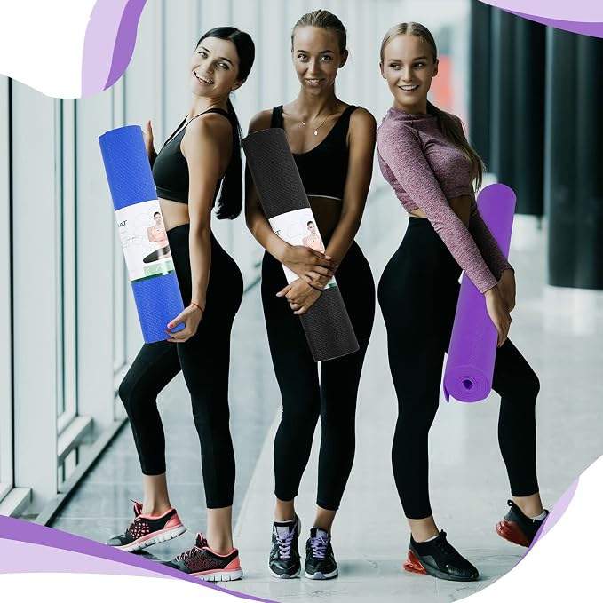 Wettarn 24 Pcs Yoga Mats Bulk - Non Slip, Lightweight Professional Colorful Exercise Mats for Yoga, Pilates, Fitness & Floor Workout