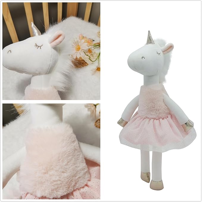 Unicorn Toys for Girls Age 4-6,16.5" Pink Unicorns Stuffed Animal Baby Girl Toys, Ballerina Unicorn Plush Toys for Ages 8-13 Girl,Cute Plush Dolls for Girls and Decor