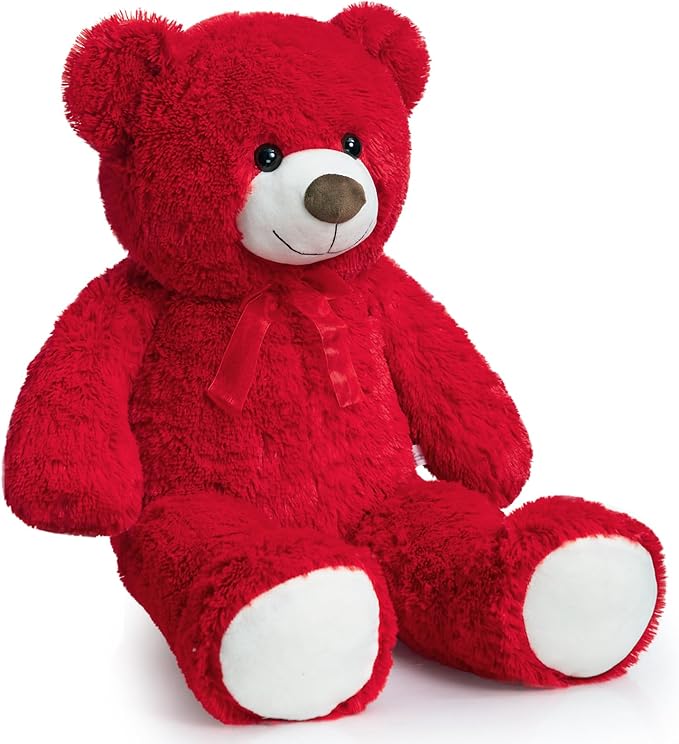 HollyHOME Big Teddy Bear Large Teddy Bear Stuffed Animal Birthday Valentines Day Plush for Kids and Girlfriend 36 inch Red