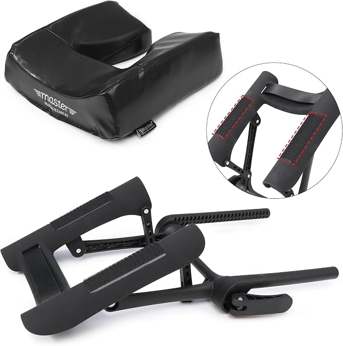 Master Massage Deluxe Adjustable Ergonomic Dream Face Cradle and Ergonomic Dream Face Cushion Pillow with Memory Foam -Face Pillow Set (Black)