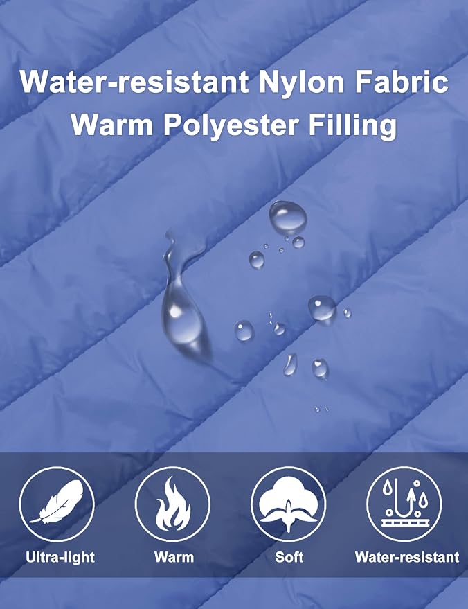 MAGCOMSEN Women's Puffer Vest Lightweight Stand Collar Zip 4 Pockets Puffy Vests Sleeveless Quilted Padded Outerwear