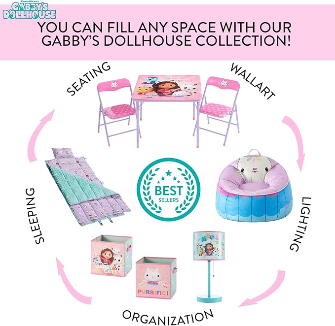 Gabbys Dollhouse Collapsible Pop Up Play Tent for Kids, 28" W x 28" L x 30" H, Ages 3+