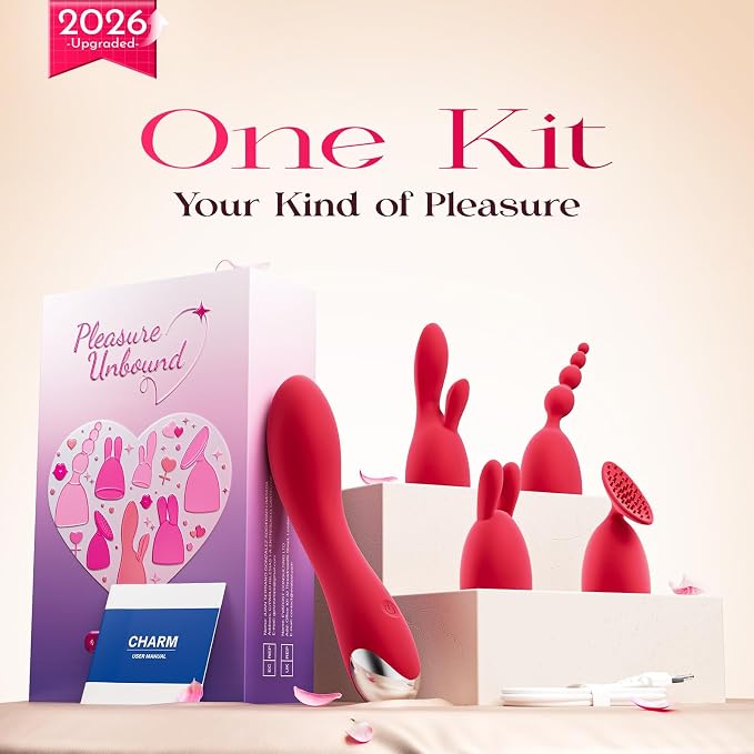 MOOLIGIRL Dildo Vibrator Kits, Women Sex Toys Adult Toy APP Control 20 Modes with 4 Replacement Silicone Heads for Solo and Couples, IPX6 G Spot Vibrators for Clitoral Nipple and S&M Floggers Black