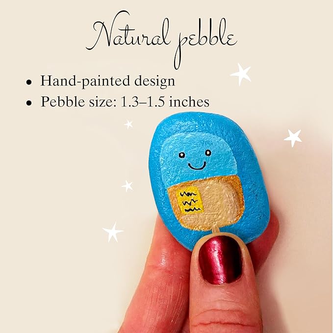 Handmade Pebble “No More Chemo” Card – Cancer Survivor Congratulations Gift – Encouragement Card for End of Chemotherapy – Unique Supportive Keepsake for Friends, Family, or Coworkers
