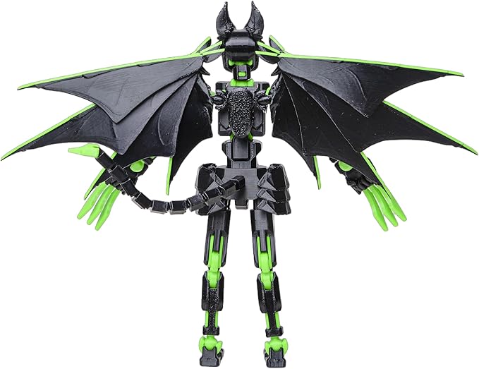 (Assembly Completed Dummy 20 Action Figure, 8.1 inches, Strong Magnetic Accessories, 10 in 1, 3D Printed Robot Multi-Jointed Movable,Oni Warrior Series (Inferna Green)