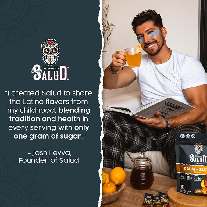 Salud 2-in-1 Sleep Aid + Calm Drink Mix, Prickly Pear Flavor, Melatonin, Magnesium, Saffron Extract, L-Theanine, Non-GMO, Gluten Free, Vegan, Low Calorie, 1g of Sugar (15 Servings)