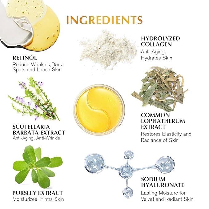 Under Eye Patches Kit: 120 Pcs 24K Gold & Green Tea Gel Eye Mask for Dark Circles, Puffiness and Wrinkles - Anti-Aging Pads with Niacinamide, Collagen, Hyaluronic Acid & Vitamin C (2 Pack)