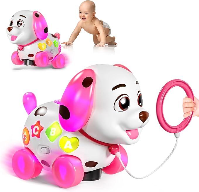 Musical Bilingual Puppy Toys for 1 Year Old Girl Gifts, First 1st Birthday Girl Gifts for 1 Year Old Toy, Learning Educational Baby Toy 6-12-18 Months