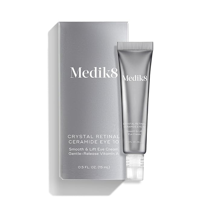 Medik8 Crystal Retinal Ceramide Eye 10 - Lifting Eye Cream with Vitamin A - Smoothing Under Eye Cream for Wrinkles and Sensitive Skin - 0.5 ml