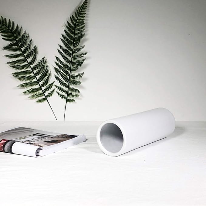 WGV Ceramic Cylinder Vase Bulk Width 5" Height 12" Elegant Unique Modern Matte Floral Container Planter Pot Centerpiece for Event Party Wedding Office Home Decor, Smooth White 6 Pieces