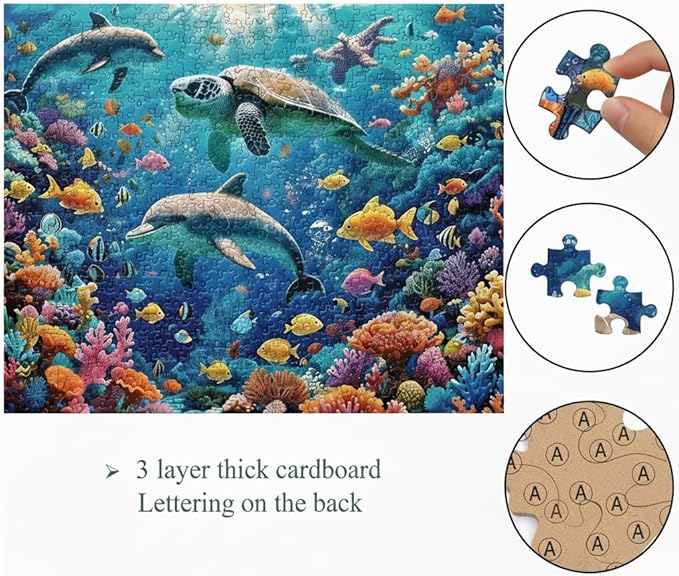1000 Pieces Jigsaw Puzzles for Adults, Seaside Series - Calming Ocean View Art, Relaxing Stress Relief Game, Large 28" x 20", Great Gift for Summer & Home Decor(Ocean Symphony)