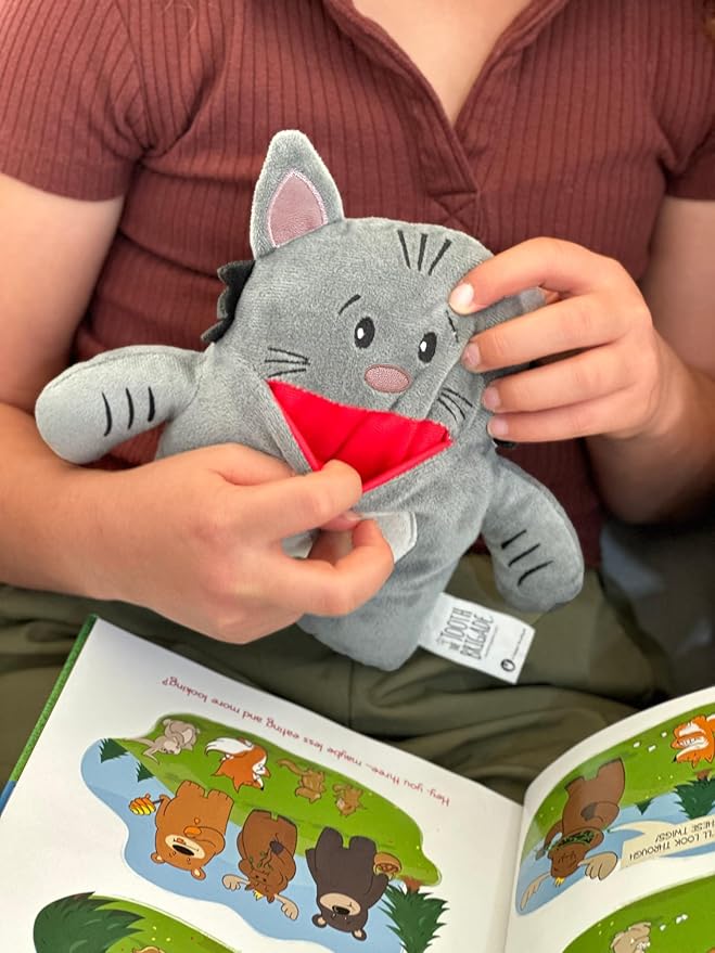Gizmo Cat Tooth Fairy Pillow and Book Bundle | 8" Plush with Pocket for Lost Teeth & Hardcover Storybook w/Tracker, Q&A for Boys Girls Children of All Ages