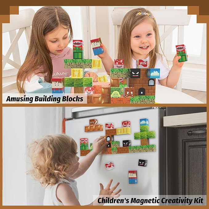 Magnetic Blocks, 48PCS 1inch Magnet Building Cube Toys for Kids Boys Girls, Stacking Magnets for Kids, Birthday Gifts for Boys and Girls Age 3+ Years Old