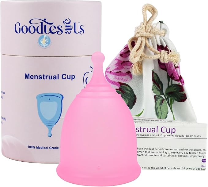 Angel's Peel Lounge Menstrual Cup for Women - 100% Medical-Grade Leak-Free Soft & Flexible Silicone Cup - 12 Hour Leak Protection Eco-Friendly & Reusable Period Cups for Women - Pink - Large