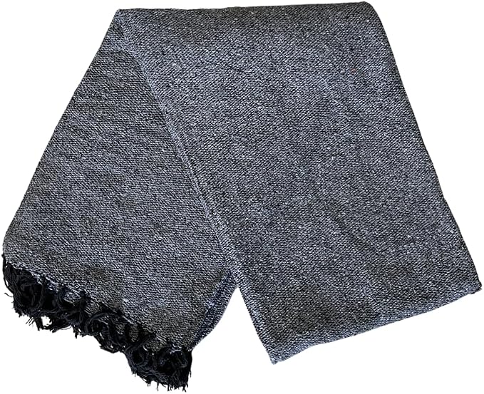 Open Road Goods Solid Color Mexican Yoga Blanket – Large Handwoven Throw for Yoga, Beach, Camping or Home – Soft and Durable Cotton Blend
