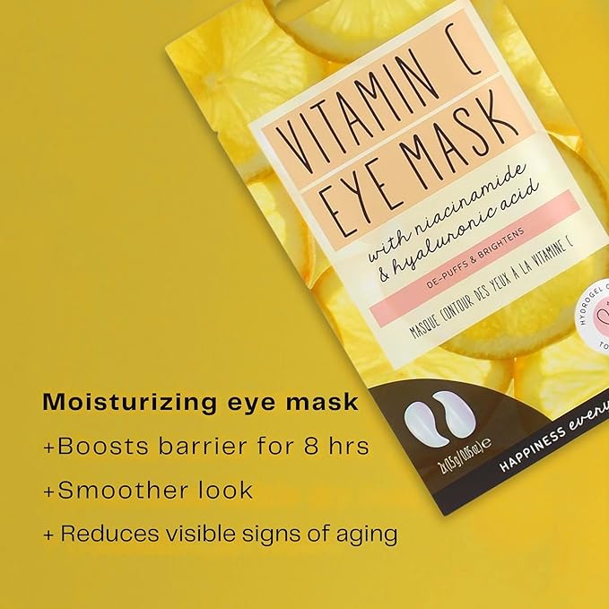 Oh K! Eye Mask - Vitamin C - Hydrating Under Eye Patches - Undereye Patches with Niacinamide, Hyaluronic Acid - Anti-Aging Hydrogel Mask - 1 Pair