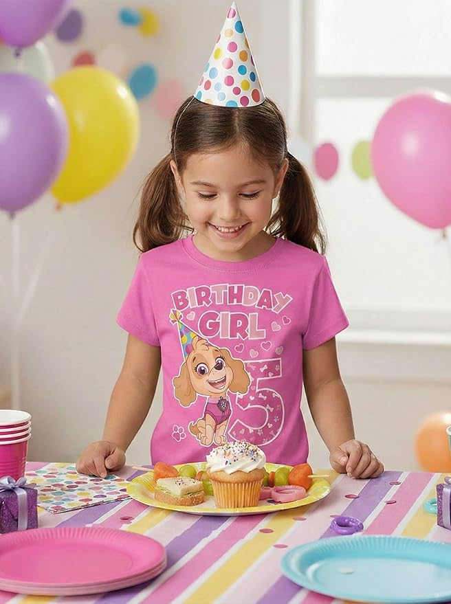 Skye Paw Patrol 4th Birthday Girl Shirt for 4 Year Old Girls - Pup-Themed Party Toddler T-Shirt