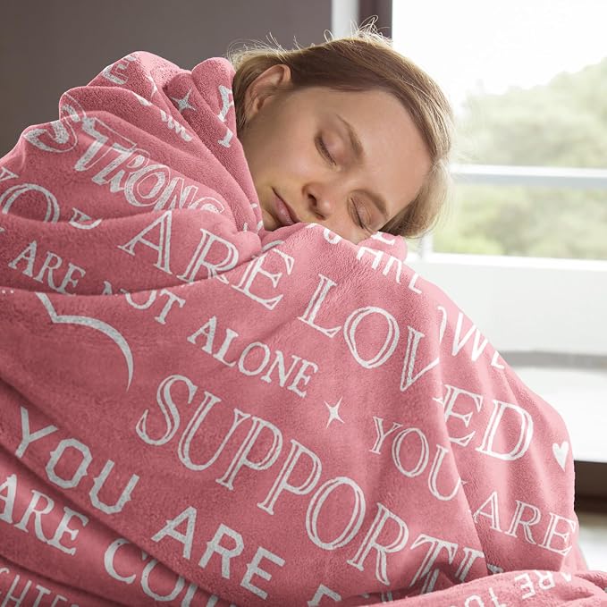 Get Well Soon Gifts for Women- Inspirational Gifts Blanket | Feel Better After Surgery Gifts for Sick Women, Thinking of You Gift for Her Friend Sister Coworker, 60'' x 50''