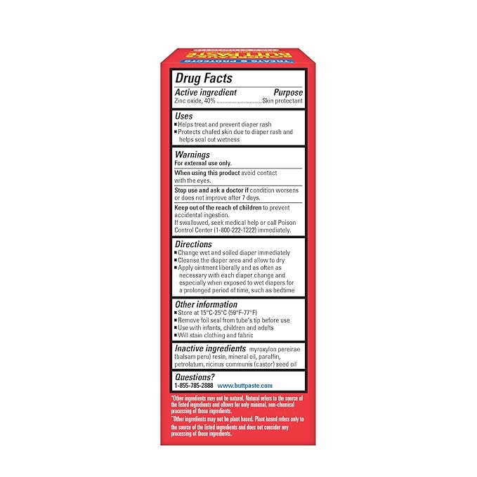 Boudreaux’s Butt Paste Max Strength Diaper Rash Cream for Baby, Ointment With Zinc Oxide, 2 oz Tube (Pack of 2)