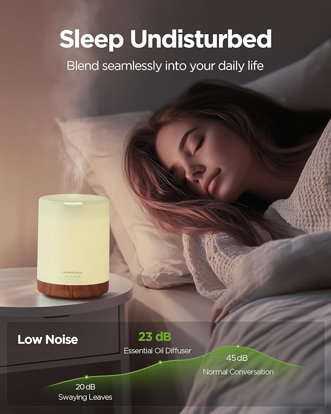 InnGear 100ML Essential Oil Diffuser & 300ML Premium 5-in-1 Ultrasonic Aromatherapy Diffusers, Scent Humidifier Aroma Diffuser Vaporizer Auto-Off Timer for Room Office Home