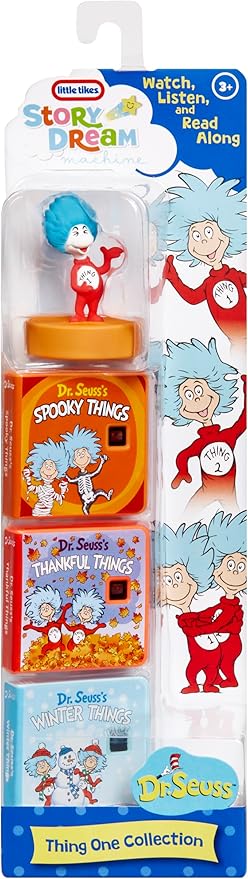 Little Tikes Story Dream Machine Dr. Seuss Thing 1 Collection, Storytime, Books, Audio Play Character, Gift and Toy for Toddlers and Kids Girls Boys Ages 3+ Years