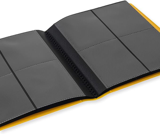 Vault X 4 Pocket Standard Strap Binder, Holds 160 Trading Cards in 20 Side-Loading Pages (Yellow)