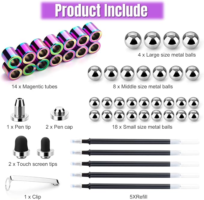 Juboury Magnetic Fidget Pen, Decompression Magnetic Toy Pen, Stress Relieving Gift for Adults Kids Teens, Novelty Toy for 10 11 12 13 14 Year Old Boys