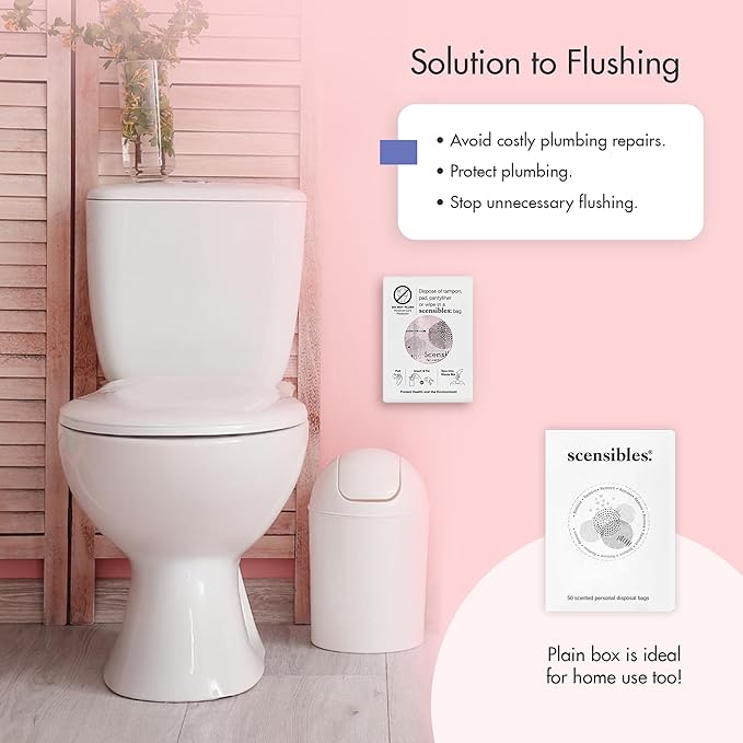 Disposal Bags for Menstrual Care Products - 50 ct Refill Box - for Disposal of Tampons, Pads, Panty Liners, Hygiene Products