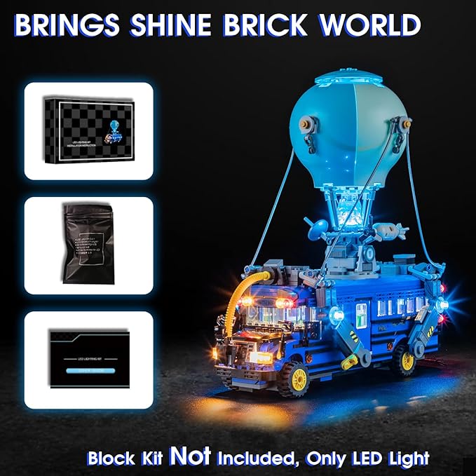 Vaodest LED Light for Lego Battle Bus 77073 Set,Design and Configuration Compatible with Model 77073(LED Light Only, Not Building Block Kit)