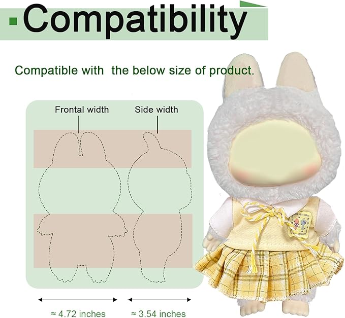 Yellow Plaid School Uniform Set, Cute Short-Sleeve Jumper Dress with Blouse for Dolls, Preppy Style Doll Clothes Outfit, Doll Clothes Set.