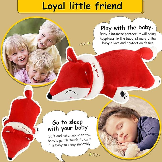 Stuffed Fox Animal Plush Toys 20 Inches Red Large Animal Stuffed Plushies Super Soft Cute Cuddly Pillow Cushion Stuff Dolls Birthday Xmas Gifts for Children Kids Boys Girls Room Decor, 20Inches